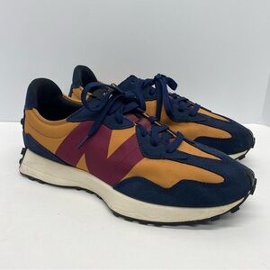 New Balance 327 Natural Indigo Workwear Sneaker MS327TA Navy Blue/Maroon Mens 12